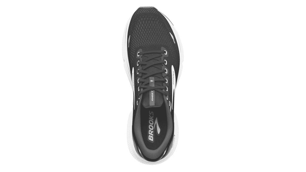 Brooks Ghost 15 Running Shoes - Womens, Wide, Black/Blackened Pearl/White, 9.5, 1203801D012.095