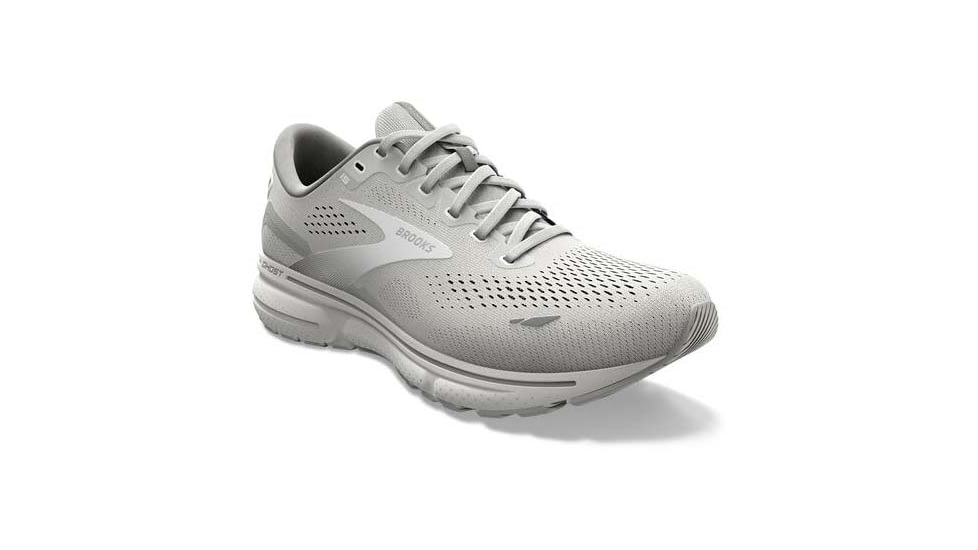 Brooks Ghost 15 Running Shoes - Womens, Wide, Oyster/Alloy/White, 9.0, 1203801D112.090