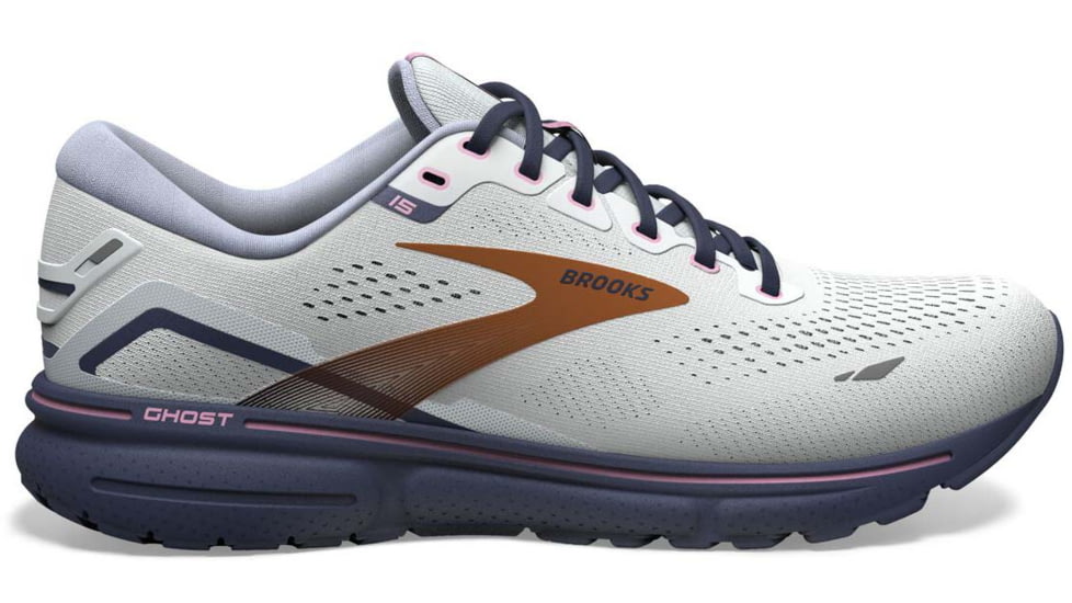 Brooks Ghost 15 Running Shoes - Womens, Wide, Spa Blue/Neo Pink/ Copper, 10.5, 1203801D492.105