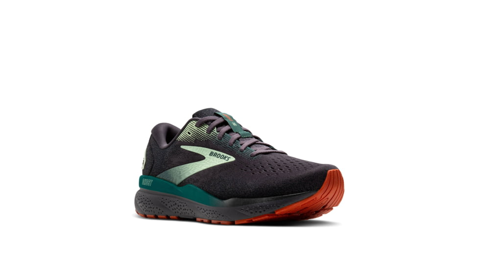 Brooks Ghost 16 Road Running Shoes - Mens, Blackened Pearl/June Bug/Green, 10, 1104181D038.100