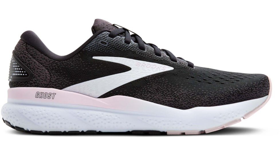 Brooks Ghost 16 Road Running Shoes - Womens, Black/White/Orchid Ice, 6.0 US/Medium, 1204071B077.060