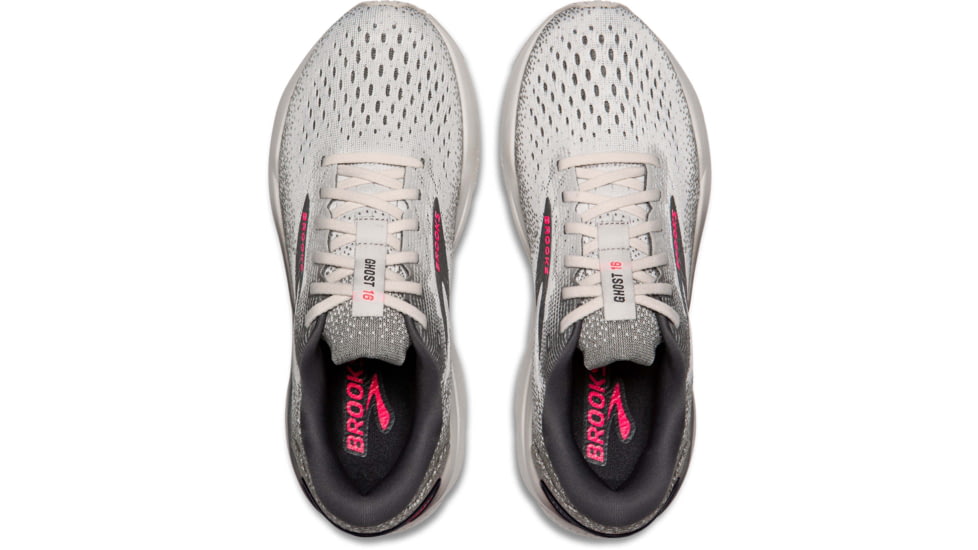 Brooks Ghost 16 Road Running Shoes - Womens, Grey/Gargoyle/Pink, 6.0 US/Medium, 1204071B006.060