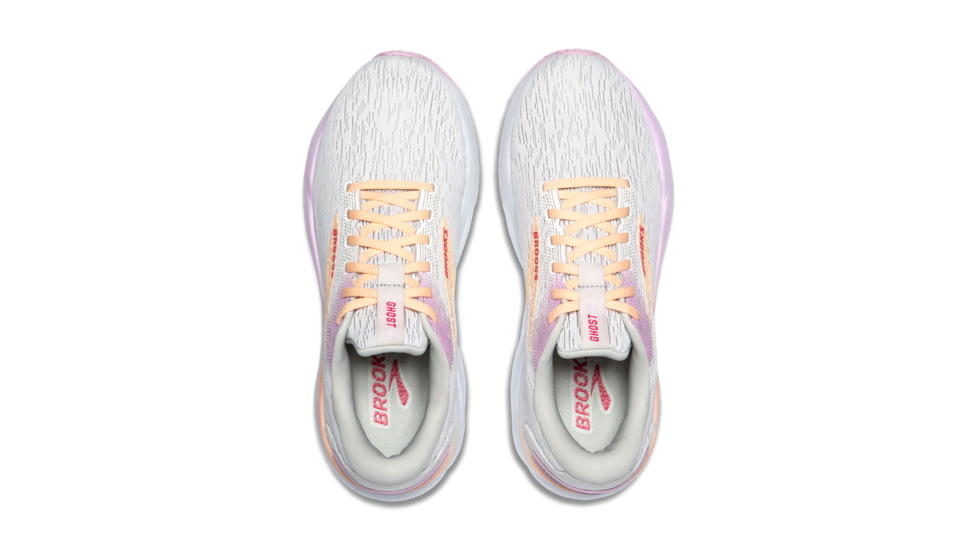 Brooks Ghost 16 Road Running Shoes - Womens, White/Grey/Orchid, 8, 1204071B186.080