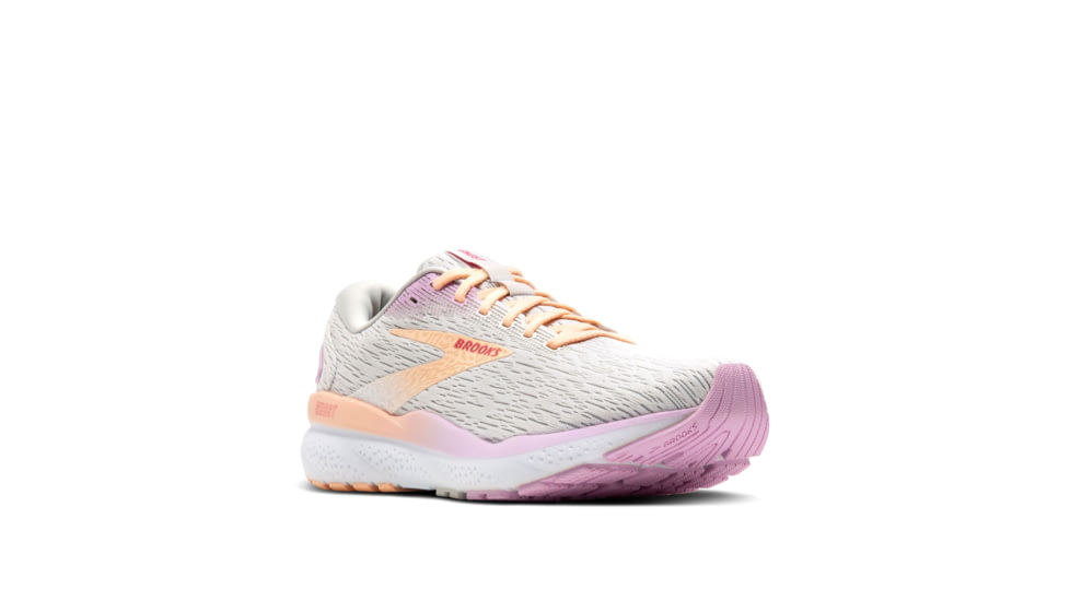 Brooks Ghost 16 Road Running Shoes - Womens, White/Grey/Orchid, 8, 1204071B186.080