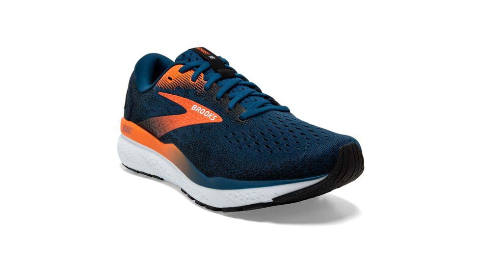 Brooks Ghost 16 Running Shoes - Mens, Blue Opal/Black/Nasturtium, 8.5, 1104181D474.085