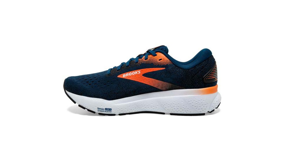Brooks Ghost 16 Running Shoes - Mens, Blue Opal/Black/Nasturtium, 8.5, 1104181D474.085