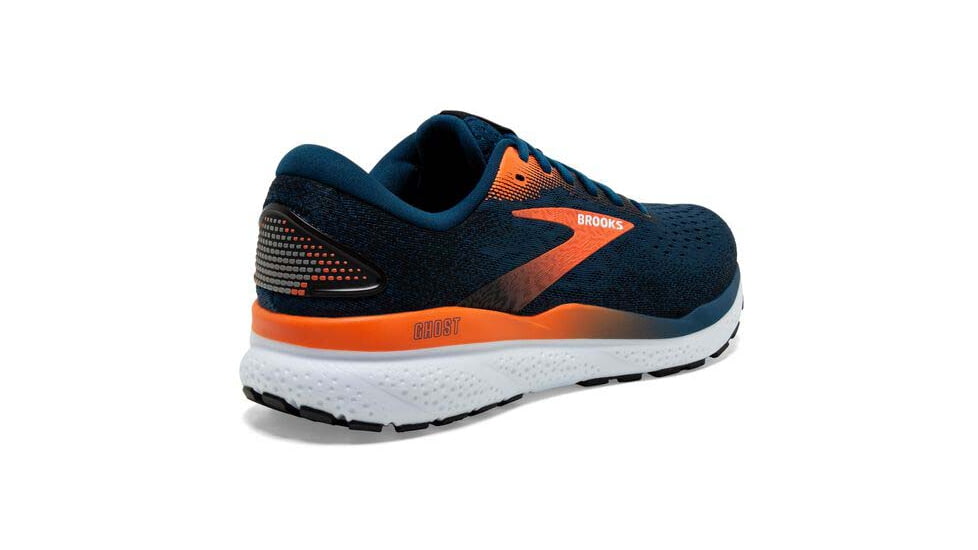 Brooks Ghost 16 Running Shoes - Mens, Blue Opal/Black/Nasturtium, 8.5, 1104181D474.085