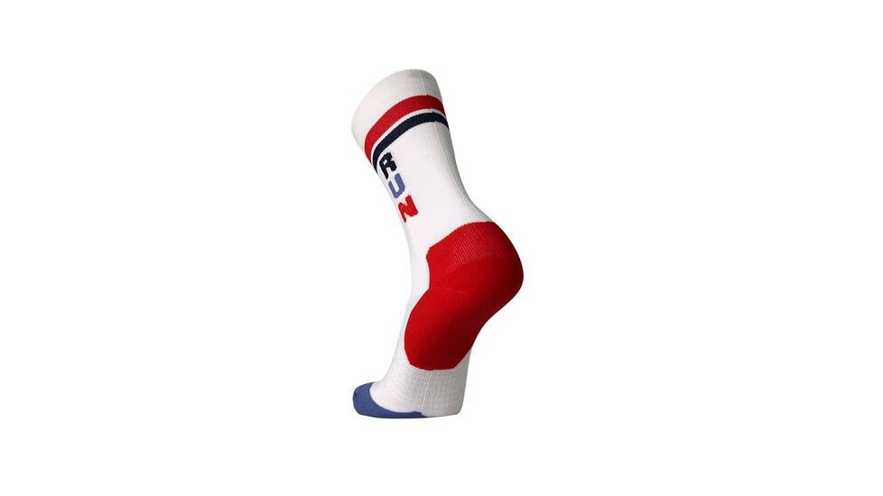 Brooks Ghost Crew Sock, White/Run USA, S, 280495107.025