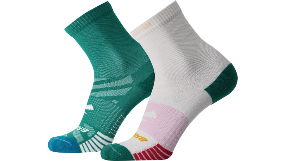 Brooks Ghost Lite Crew 2-Pack Sock, Nile/Lagoon &amp; White/Nile, M, 280490358.030