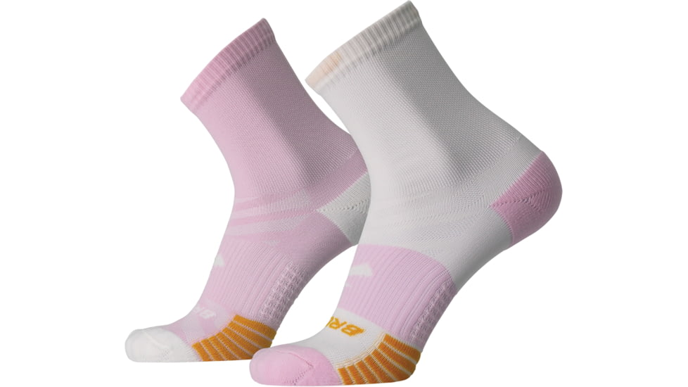 Brooks Ghost Lite Crew 2-Pack Sock, Quartz/White &amp; White/Quartz, M, 280490654.030
