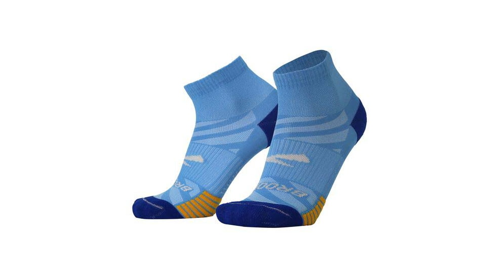 Brooks Ghost Lite Quarter 2-Pack Sock, Blue/Peacoat &amp; Light Grey/Blue, L, 280497435.035