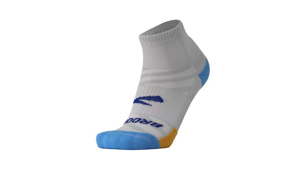 Brooks Ghost Lite Quarter 2-Pack Sock, Blue/Peacoat &amp; Light Grey/Blue, L, 280497435.035