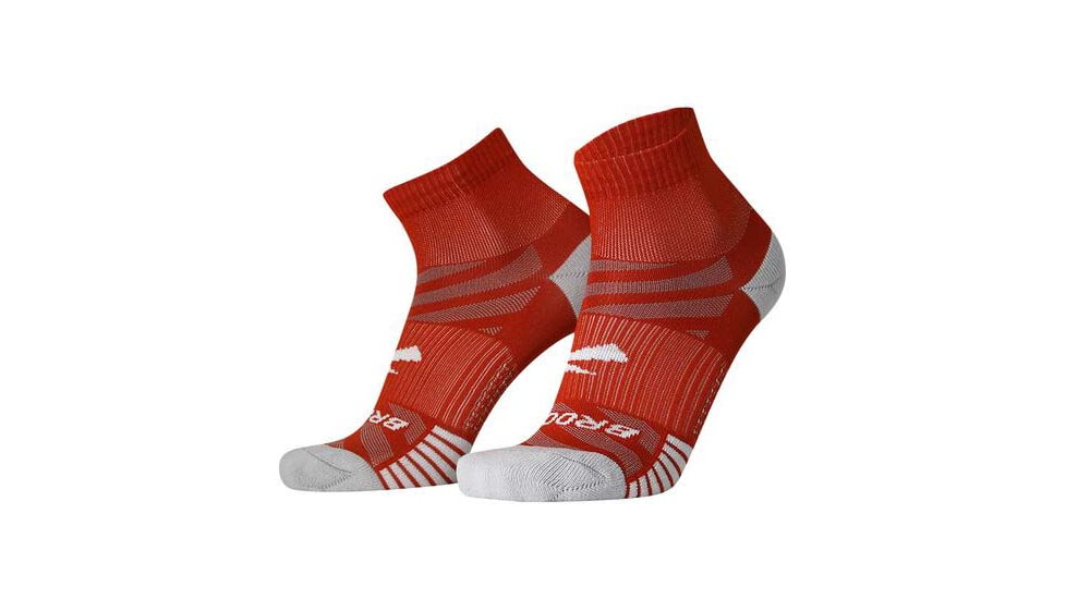 Brooks Ghost Lite Quarter 2-Pack Sock, White/Clay &amp; Clay/Lt Peak, M, 280497172.030