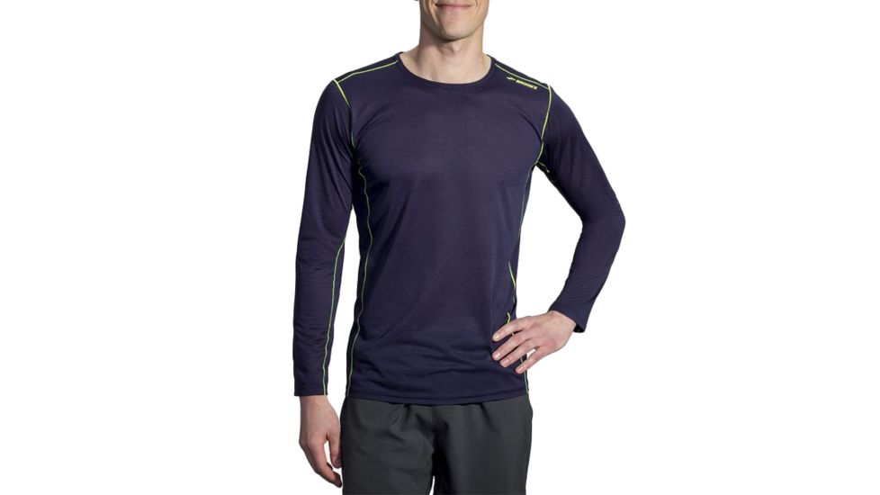 Brooks Ghost Long Sleeve - Mens, Navy/Nightlife, Medium, 211132410.030