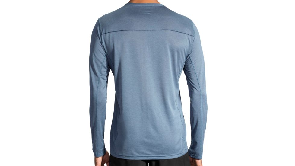 Brooks Ghost Long Sleeve Running Top - Mens, Heather Tide, L, 211132432.035
