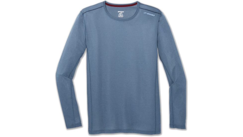 Brooks Ghost Long Sleeve Running Top - Mens, Heather Tide, L, 211132432.035