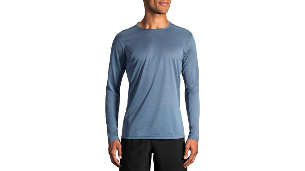 Brooks Ghost Long Sleeve Running Top - Mens, Heather Tide, L, 211132432.035