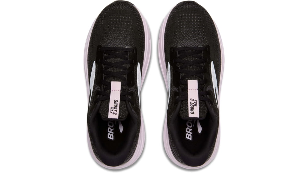 Brooks Ghost Max 2 Road Running Shoes - Womens, Black/White/Orchid Ice, 8.5 US/Medium, 1204201B077.085