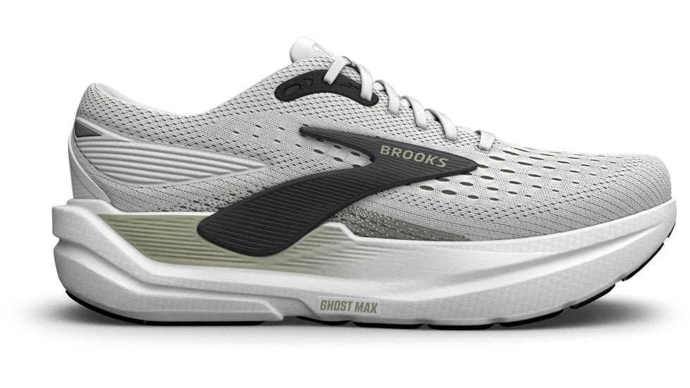 Brooks Ghost Max 3 Road Running - Mens, Bright White/Tea/Black, 8, 2E, 1104642E162.080