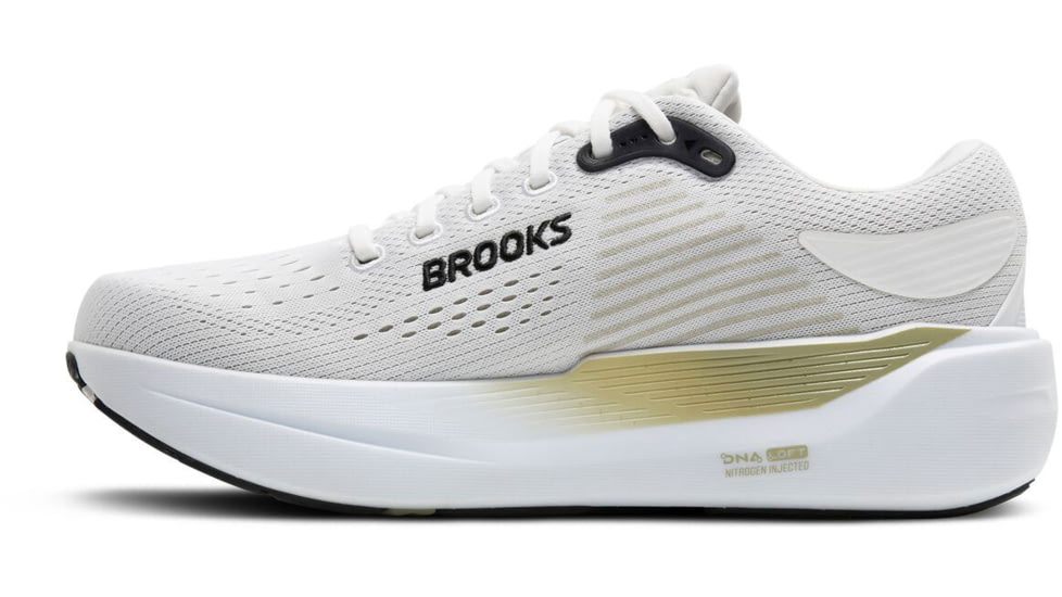 Brooks Ghost Max 3 Road Running - Mens, Bright White/Tea/Black, 8, 2E, 1104642E162.080