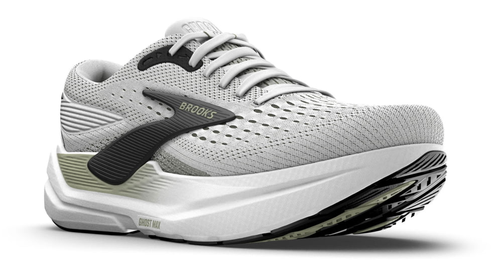 Brooks Ghost Max 3 Road Running - Mens, Bright White/Tea/Black, 8, 2E, 1104642E162.080