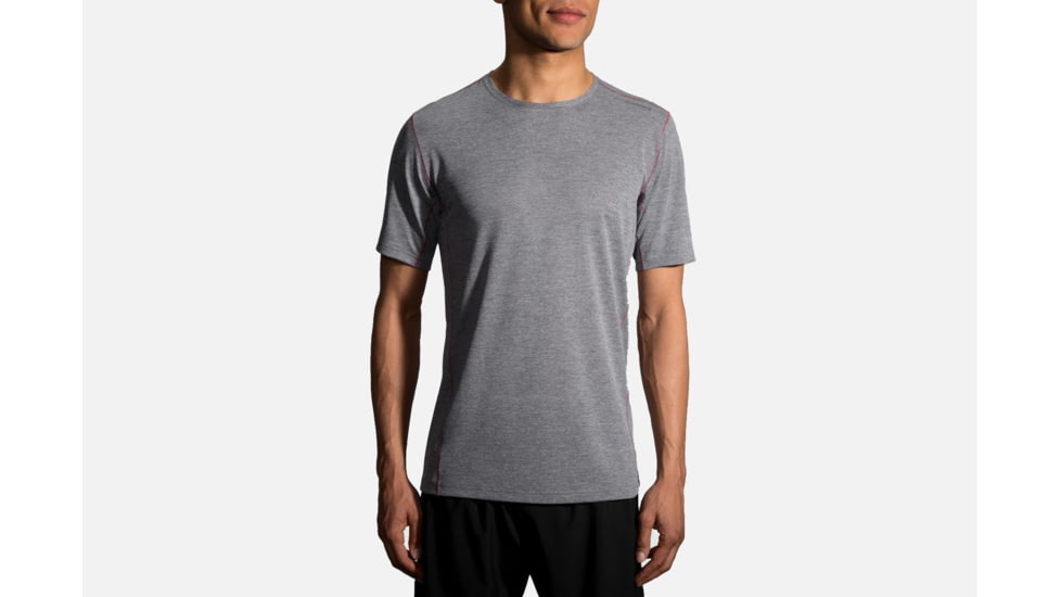 Brooks Ghost Men's Short Sleeve Shirt, Heather Asphalt, Extra Large 211133-Heather Asphalt-XL