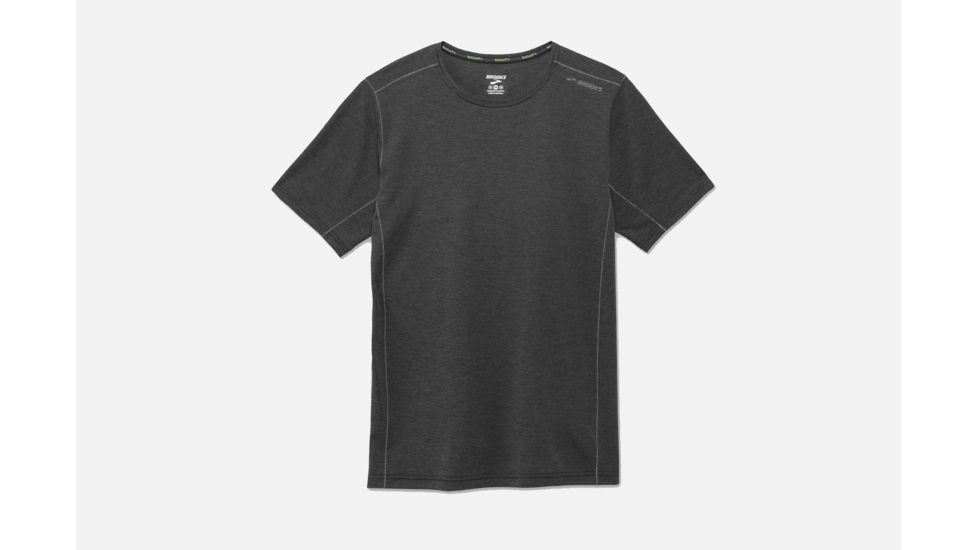 Brooks Ghost Men's Short Sleeve Shirt, Heather Black, Large 211133-Heather Black-L