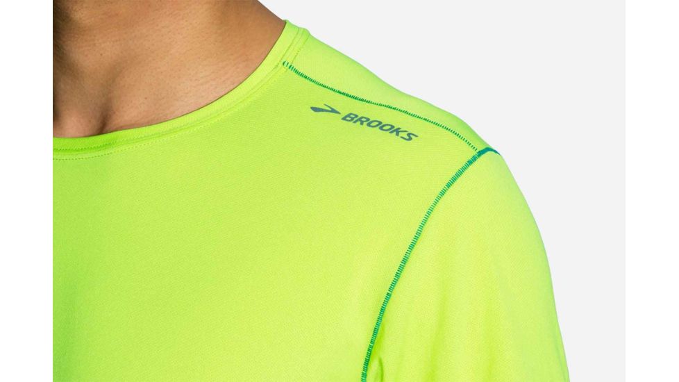 Brooks Ghost Men's Short Sleeve Shirt, Lime, 2XL 211133-Lime-XXL