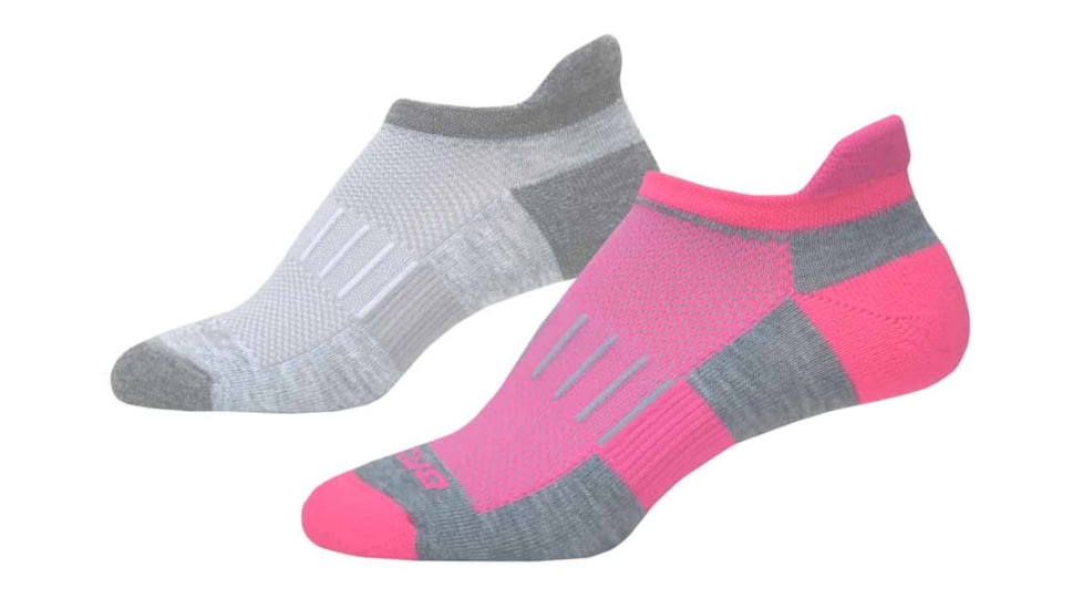 Brooks Ghost Midweight Running Socks, Pack of 2, OXford/Asphalt Oxford/BritePin, Medium, 741543-OXF-AOXF-BRPN-M