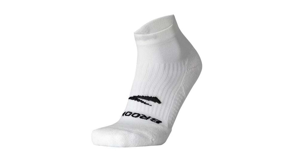 Brooks Ghost Quarter Sock, White, M, 280499100.030