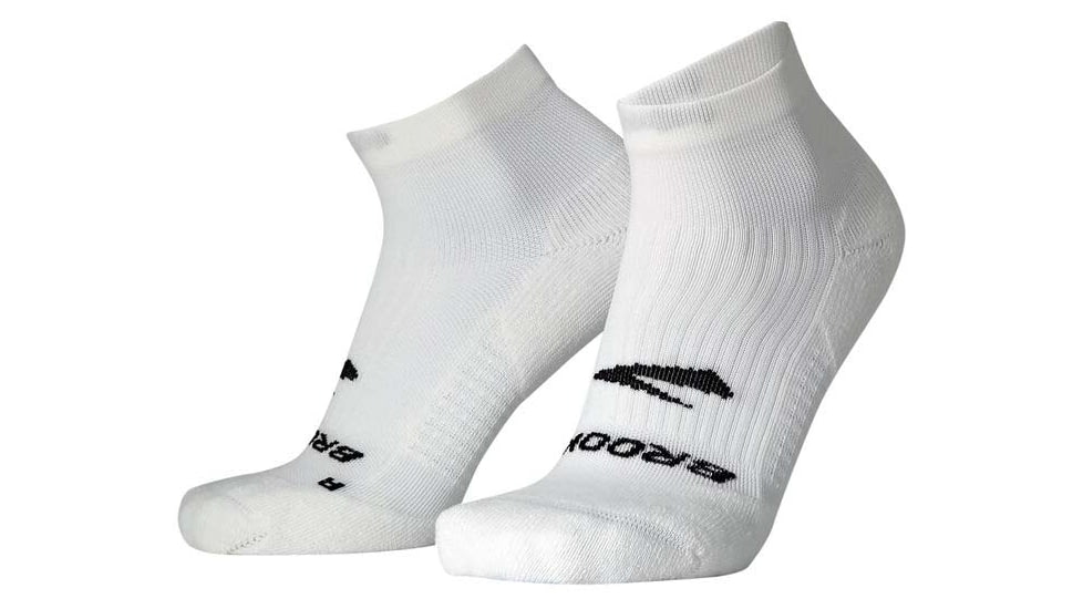 Brooks Ghost Quarter Sock, White, M, 280499100.030