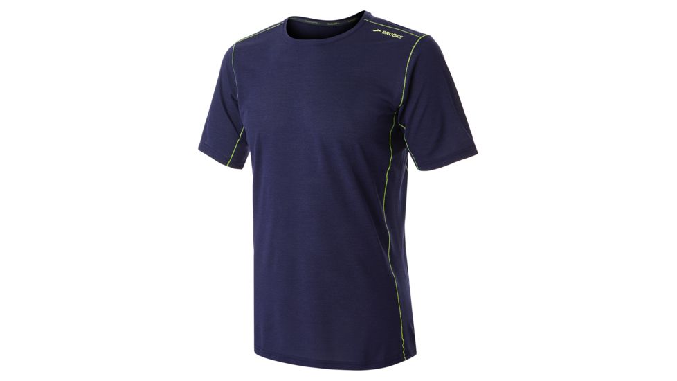 Brooks Ghost Short Sleeve Shirt - Mens, Navy/Nightlife, Medium, 211133410.030