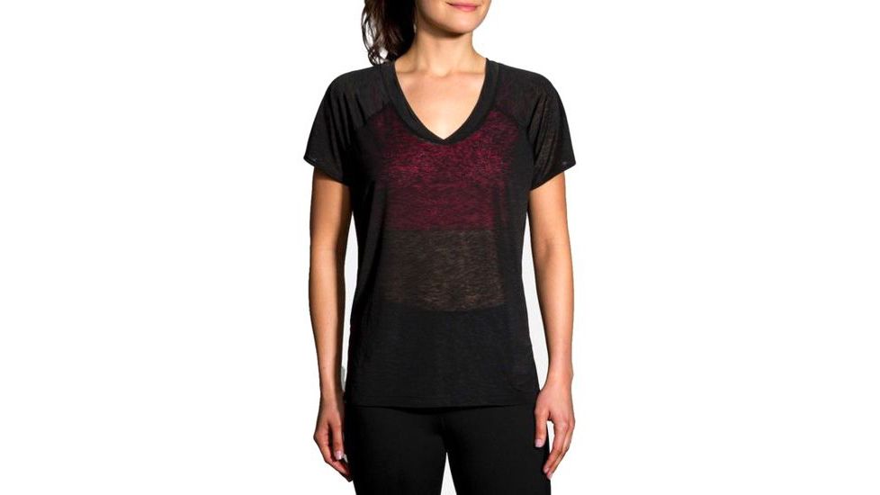 Brooks Ghost Womens Short Sleeve Shirt, Black, Extra Small, 221191-Black-XS