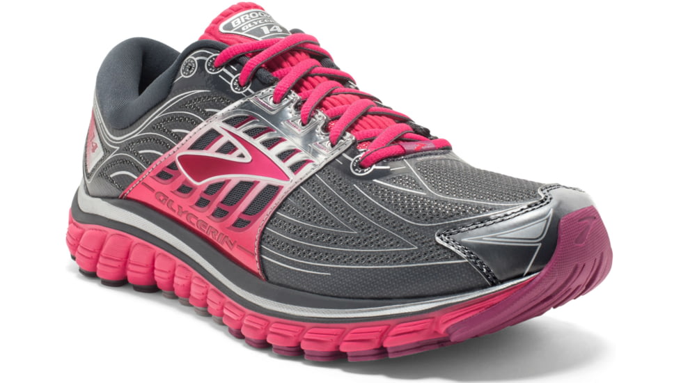 Glycerin 14 Road Running Shoe - Womens-Anthracite/Azalea/Silver-Medium-6.5