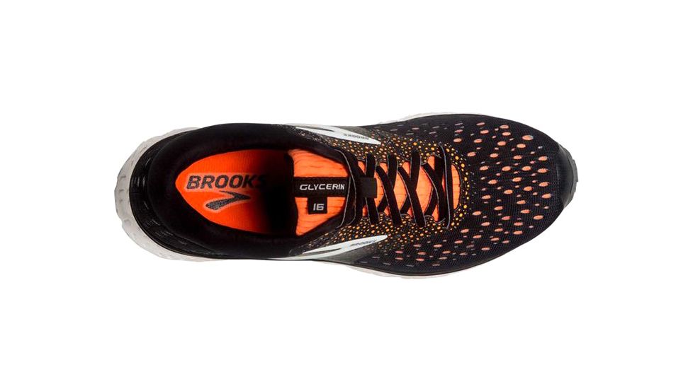 Brooks Glycerin 16 Road Running Shoes - Mens, Black/Orange/Grey, Medium, 8 US, 1102891D069.080