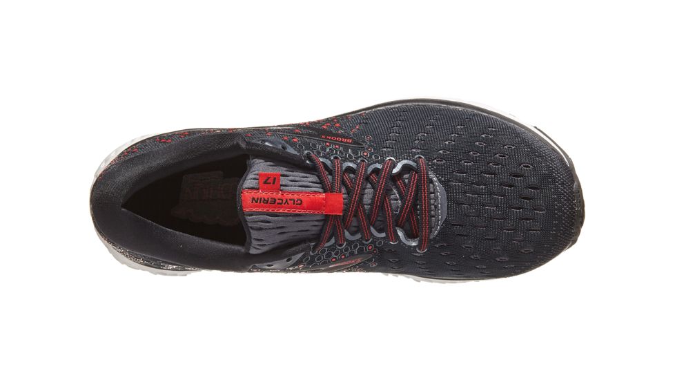 Brooks Glycerin 17 - Mens, Black/Ebony/Red, Medium, 9.0, 1102961D021.090