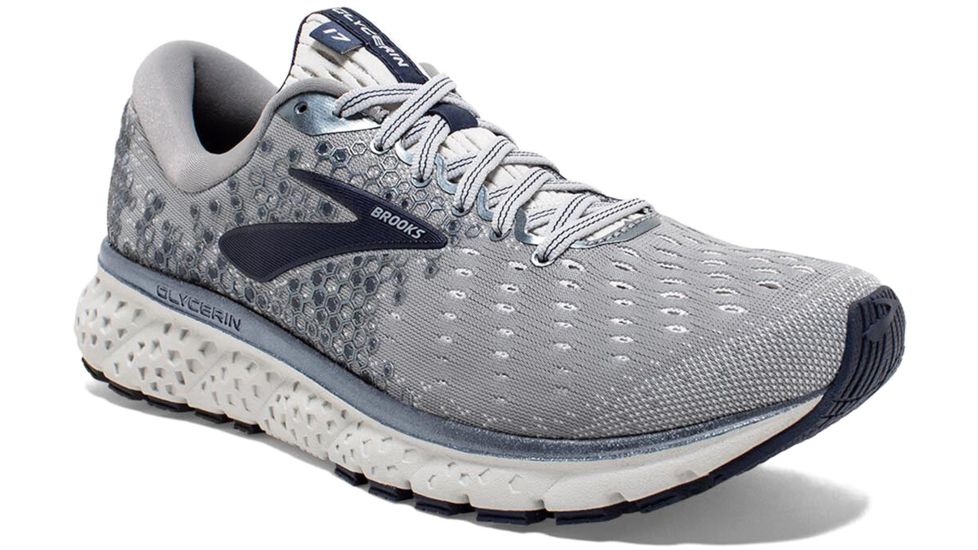 Brooks Glycerin 17 Road Running Shoes - Mens, Grey/Navy/White, 8.5D, 1102961D015.085