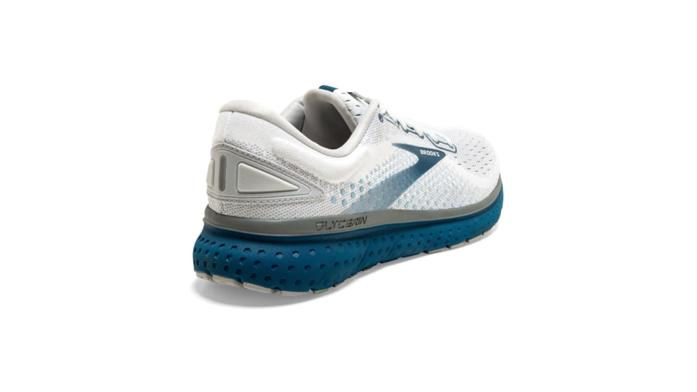Brooks Glycerin 18 Road Running Shoe - Mens, White/Grey/Poseidon, 11.5D, 1103291D178.115