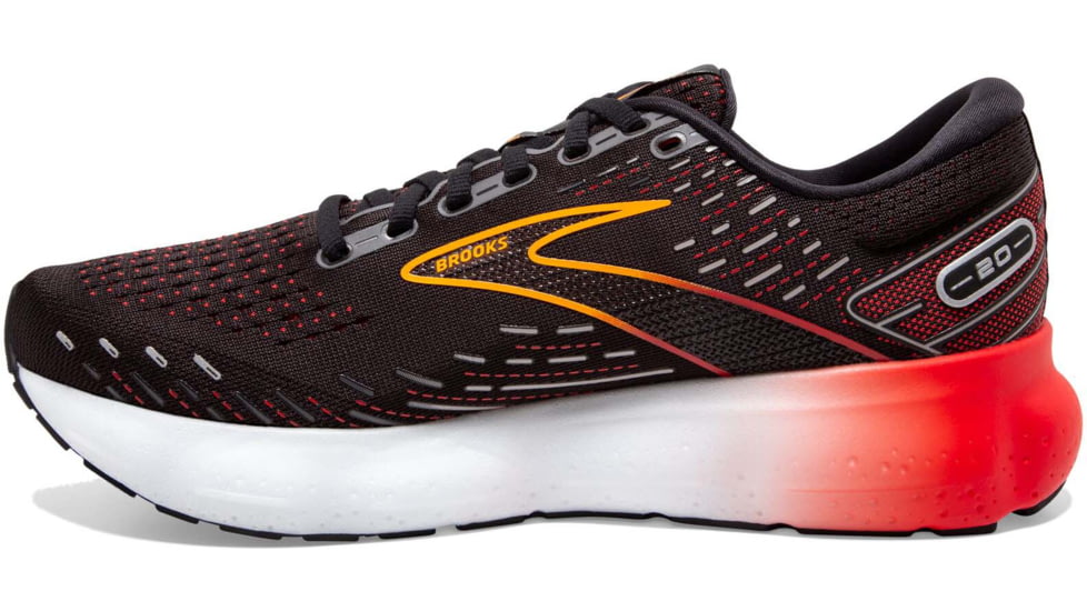 Brooks Glycerin 20 Running Shoes - Mens, Black/Blackened Pearl/Fiery Red, 8.5, 1103821D090.085
