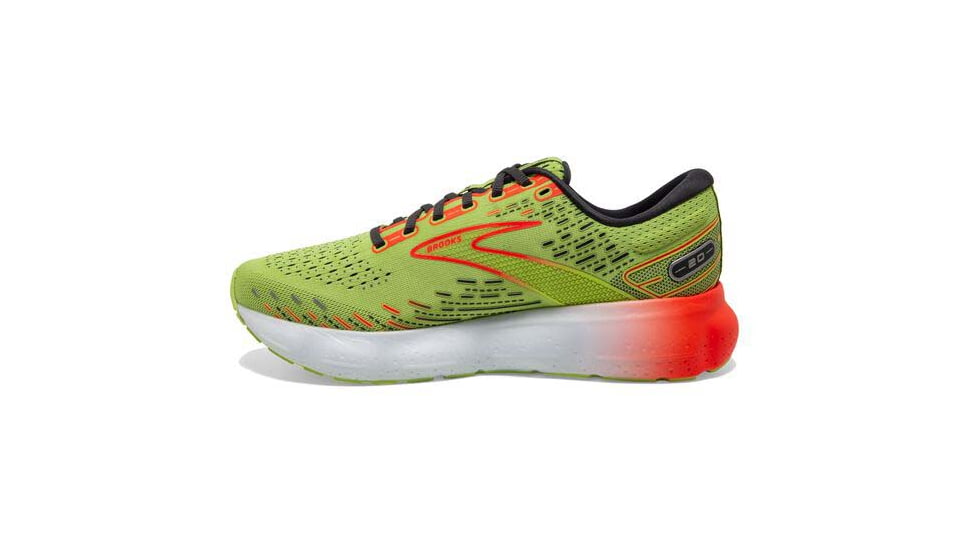 Brooks Glycerin 20 Running Shoes - Mens, Lime/Red/Ebony, 9.5, 1103821D725.095