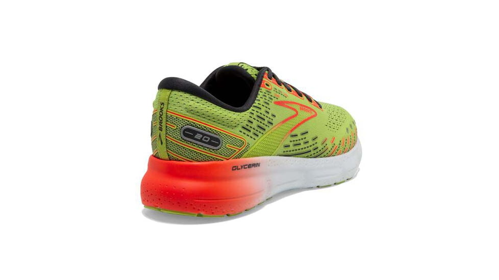 Brooks Glycerin 20 Running Shoes - Mens, Lime/Red/Ebony, 9.5, 1103821D725.095