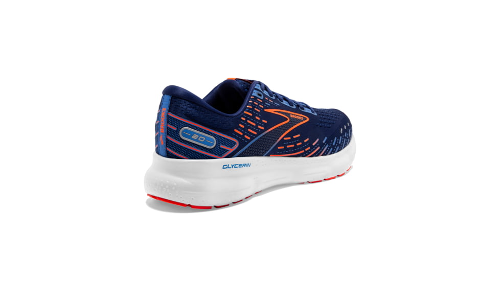 Brooks Glycerin 20 Running Shoes - Mens, Medium, Blue Depths/Palace Blue/Orange, 12.5, 1103821D444.125