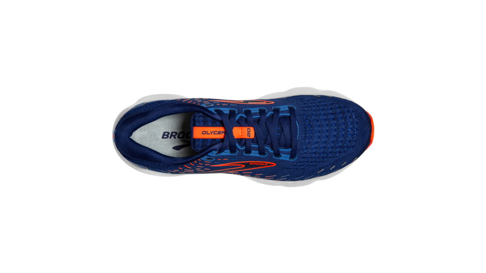 Brooks Glycerin 20 Running Shoes - Mens, Medium, Blue Depths/Palace Blue/Orange, 12.5, 1103821D444.125