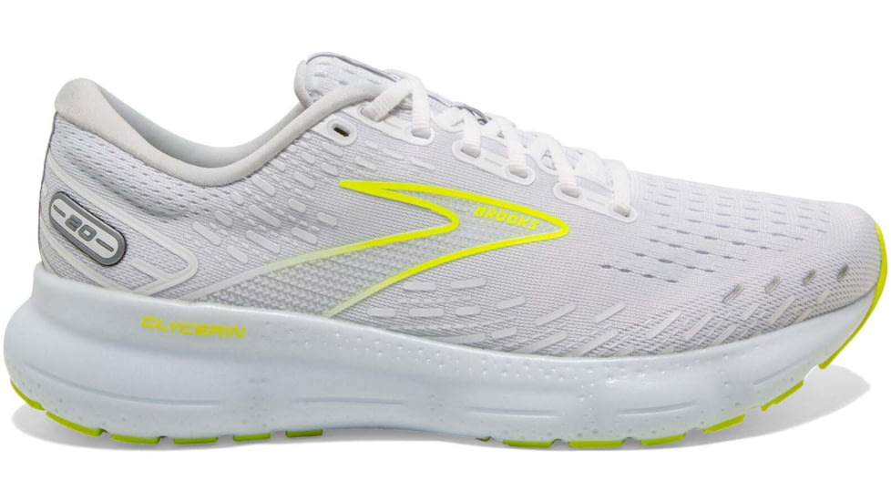 Brooks Glycerin 20 Running Shoes - Mens, White/Nightlife, 15.0, 1103821D135.150