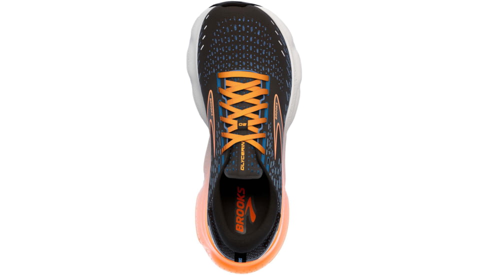 Brooks Glycerin 20 Running Shoes - Mens, Medium, Black/Classic Blue/ Orange, 8.5, 1103821D035.085