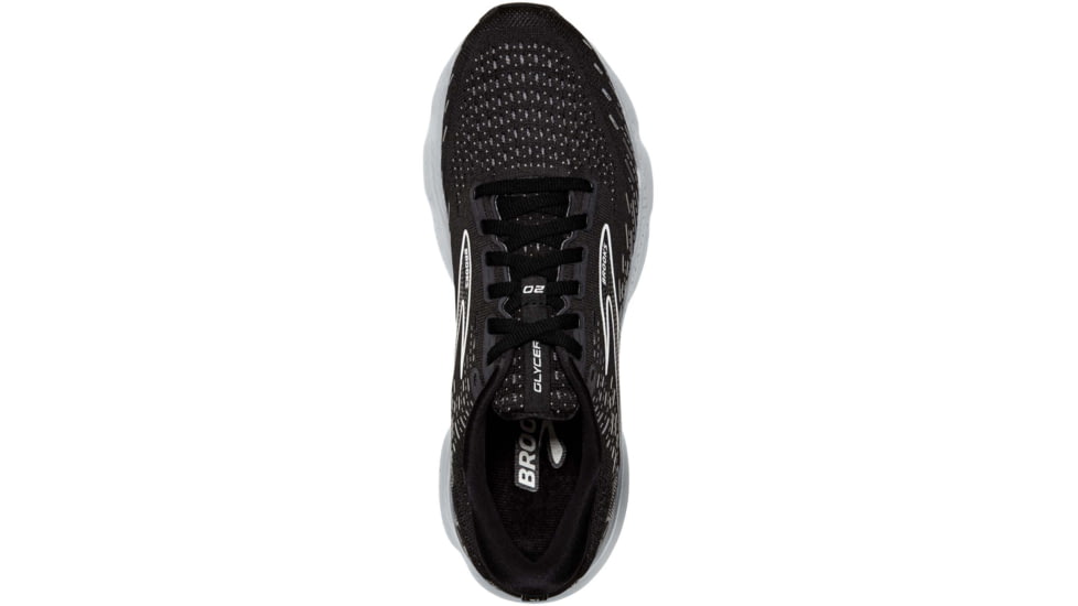 Brooks Glycerin 20 Running Shoes - Mens, Medium, Black/White/Alloy, 8.5, 1103821D059.085