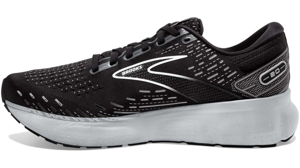 Brooks Glycerin 20 Running Shoes - Mens, Medium, Black/White/Alloy, 8.5, 1103821D059.085