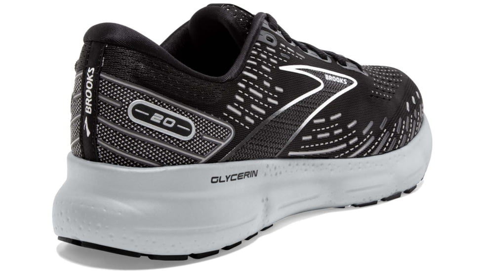 Brooks Glycerin 20 Running Shoes - Mens, Medium, Black/White/Alloy, 8.5, 1103821D059.085