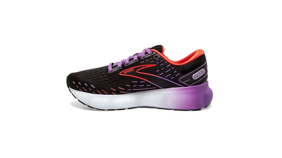 Brooks Glycerin 20 Running Shoes - Womens, Medium, Black/Bellflower/Fiesta, 7.5, 1203691B013.075