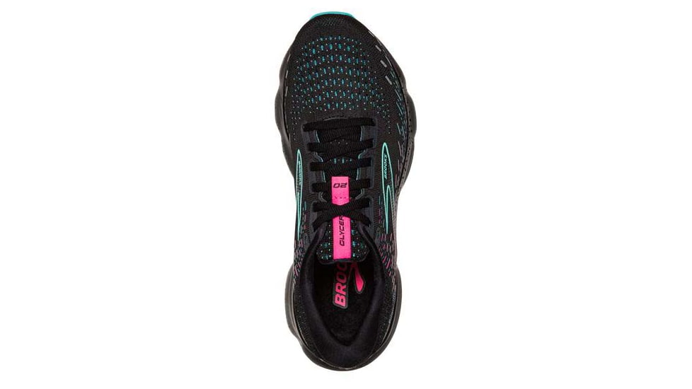Brooks Glycerin 20 Running Shoes - Womens, Medium, Black/Blue Light/Pink, 6.5, 1203691B005.065